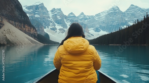 Senior woman kayaking in lake on sunny day