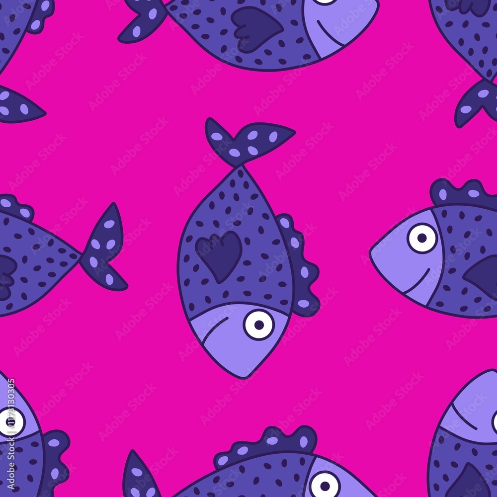 Ocean seamless fish pattern for wrapping paper and fabrics and linens Ocean seamless fish pattern for wrapping paper and fabrics and linens