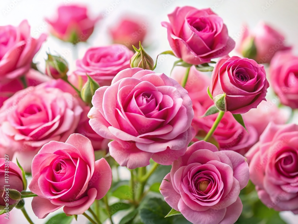 Stunning Tilt-Shift Photo of Pink Roses Isolated on White Background - Perfect for Romantic Designs Stunning Tilt-Shift Photo of Pink Roses Isolated on White Background - Perfect for Romantic Designs