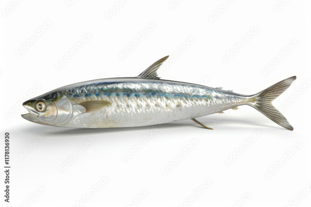 Fresh silver mackerel on white background Fresh silver mackerel on white background