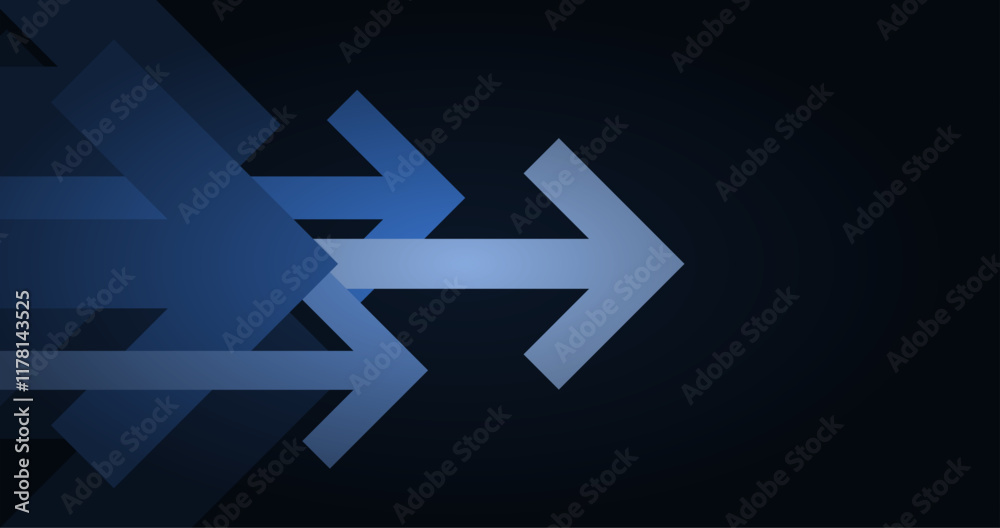 Obraz premium abstract dark background with blue arrows
