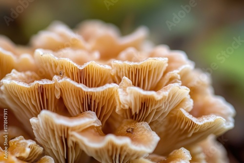 A cluster of fungi photographed from above photo