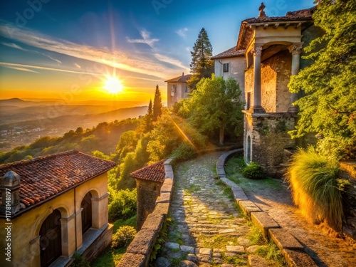 Sunset over Sacro Monte di Varese, Italy: Urban Exploration Photography