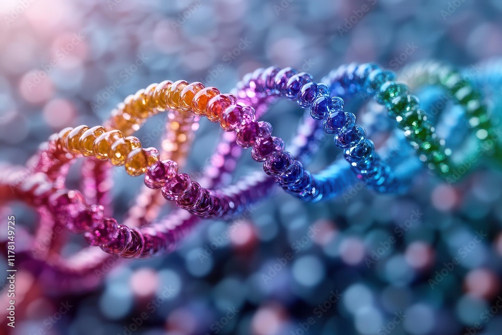 enlarged model of a dna helix in vibrant colors showcasing its intricate structure and detailing symbolizing the essence of life and genetic complexity in a bright creative way enlarged model of a dna helix in vibrant colors showcasing its intricate structure and detailing symbolizing the essence of life and genetic complexity in a bright creative way