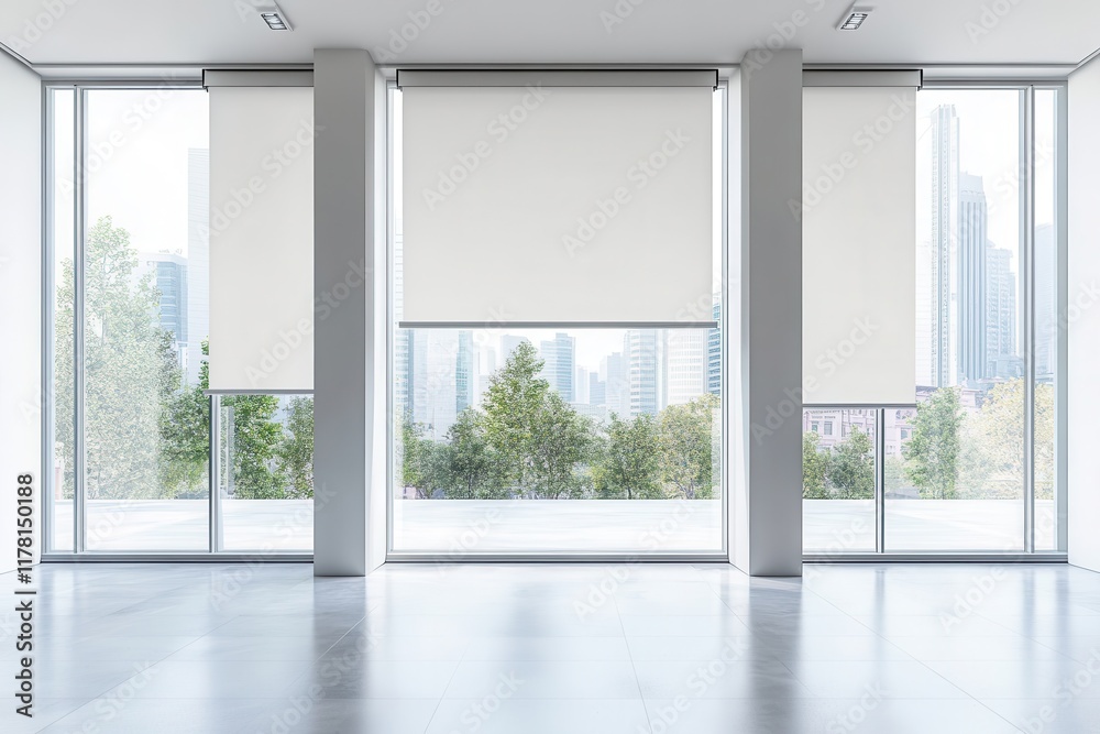 Fototapeta premium An elegant interior featuring electric shades