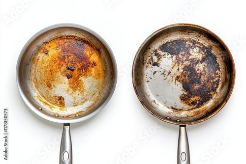 Wallpaper Mural Analyze the image of a stained cooking pot before and after cleaning The dirty stainless Torontodigital.ca