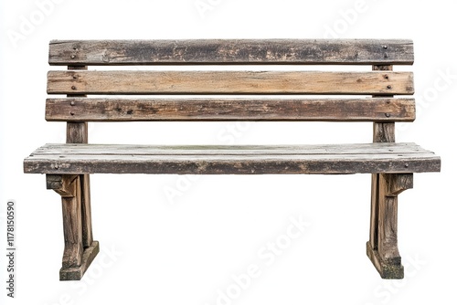 Antique bench set against a white backdrop