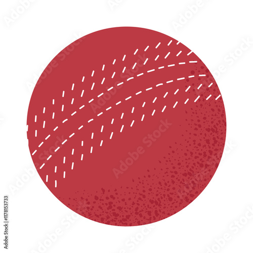 Cricket ball. Perfect for cricket designs, outdoor games, and team activity themes. Simple flat style isolated on white background.