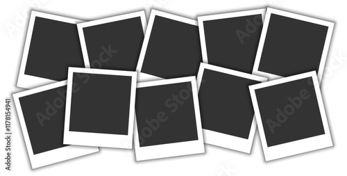 blank polaroid photo frame and photo collage