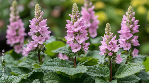 Wallpaper Mural Close-up of delicate pink flowers with lush green foliage. Torontodigital.ca