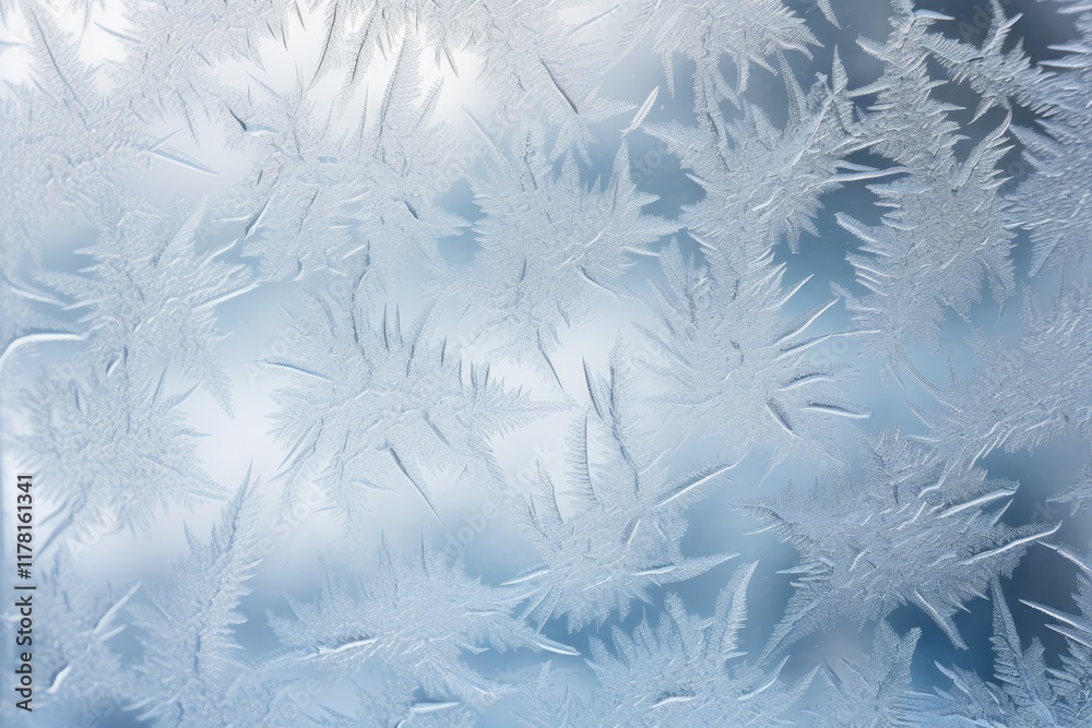 An intricate close-up view of frost patterns on windowpanes capturing the beauty of winter's chill during a chilly morning An intricate close-up view of frost patterns on windowpanes capturing the beauty of winter's chill during a chilly morning