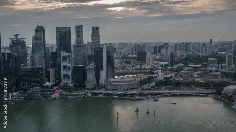 Time lapse of modern city. Asia. Singapore, Time lapse of modern city. Asia. Singapore,