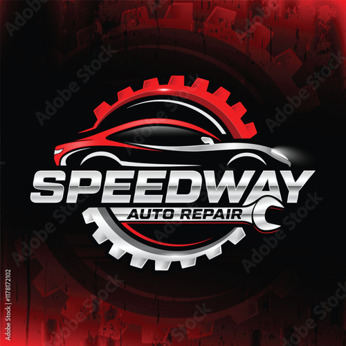 Car repair service logo design template. 