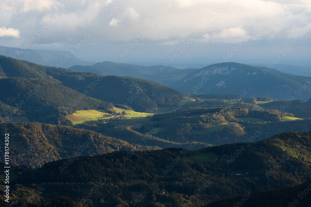 Aerial view of sun spots on landscape. Aerial view of sun spots on landscape.