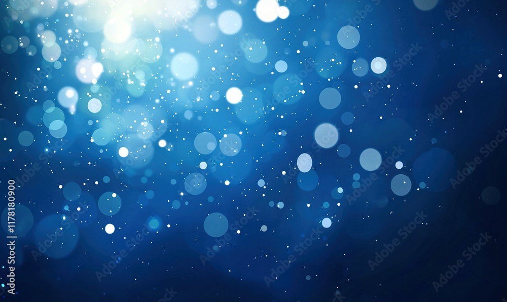 Abstract blue bokeh background with glowing light particles for festive designs. Abstract blue bokeh background with glowing light particles for festive designs.