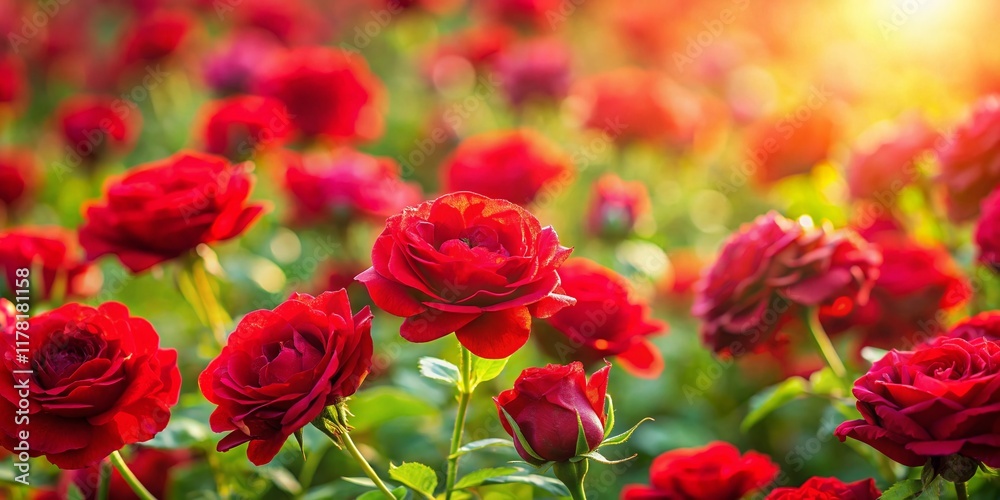 Tilt-Shift Photography: Stunning Red Roses Background for Special Occasions Tilt-Shift Photography: Stunning Red Roses Background for Special Occasions