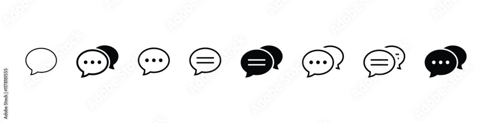 comment icon speech bubble symbol Chat message icons - talk message Bubble chat icon. web vector icon	 collection set