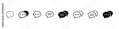 comment icon speech bubble symbol Chat message icons - talk message Bubble chat icon. web vector icon	 collection set