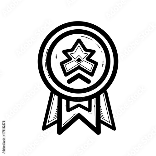 a doodle of an award certificate on a white background