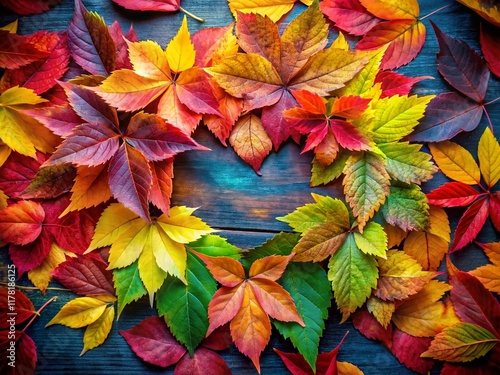 Wallpaper Mural Valentine's Day Background: Colorful Heart-Shaped Leaves Torontodigital.ca