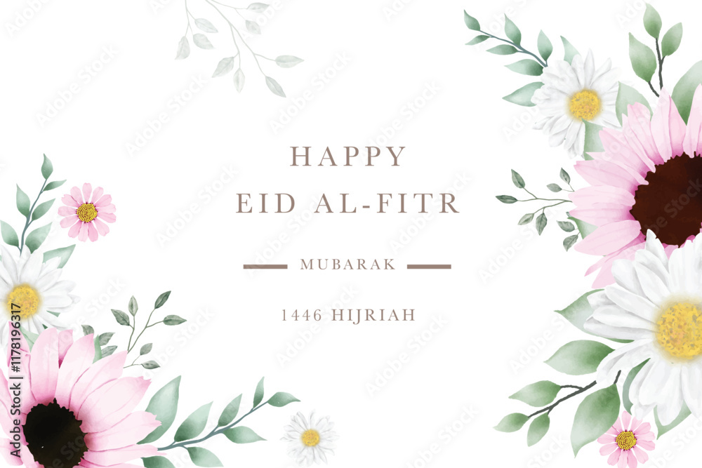 Naklejka premium Eid Mubarak greeting card