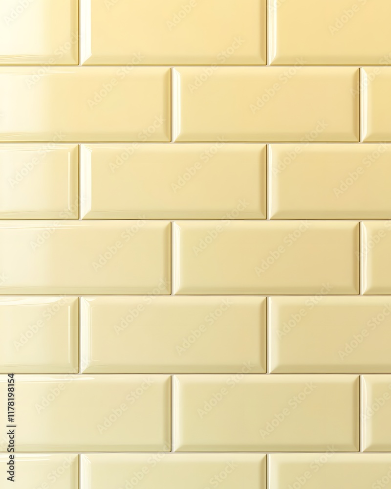Obraz premium Pale Yellow Rectangular Ceramic Tile Wall