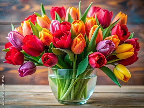 Wallpaper Mural Vibrant Spring Bouquet: Roses and Tulips in a Vase Torontodigital.ca