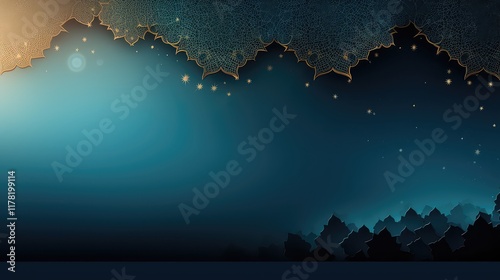 Ramadan Kareem and Eid Mubarak Simple Background Copy Space