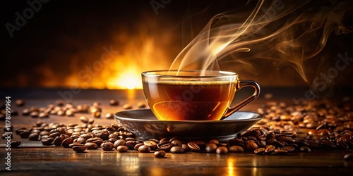 Viennese Coffee, Dark Moody Low-Light Photography, Isolated on White Background, Rich Aroma, Gourmet Drink