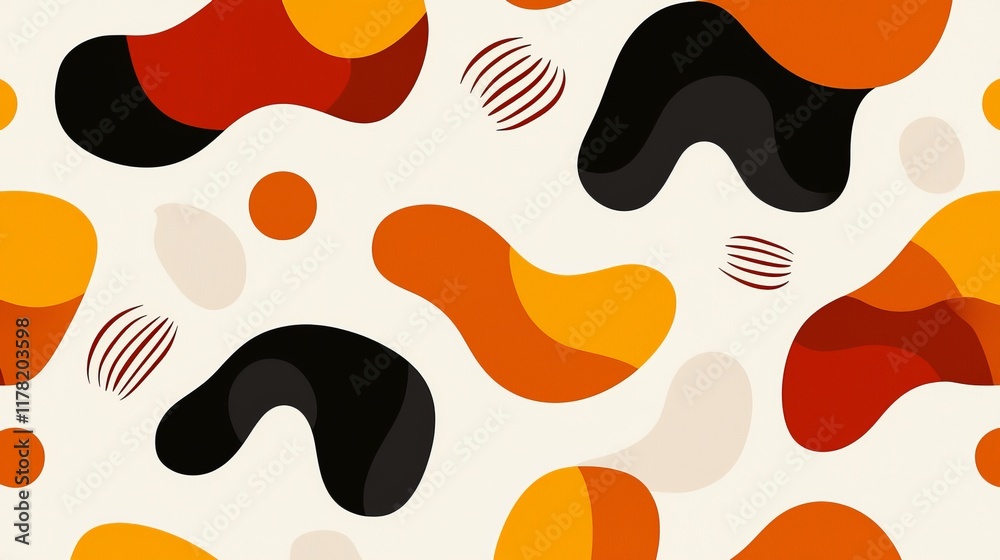 Scribbled abstract shapes and squiggly lines in a seamless design, a cheerful and dynamic pattern for trendy and versatile creative use Scribbled abstract shapes and squiggly lines in a seamless design, a cheerful and dynamic pattern for trendy and versatile creative use