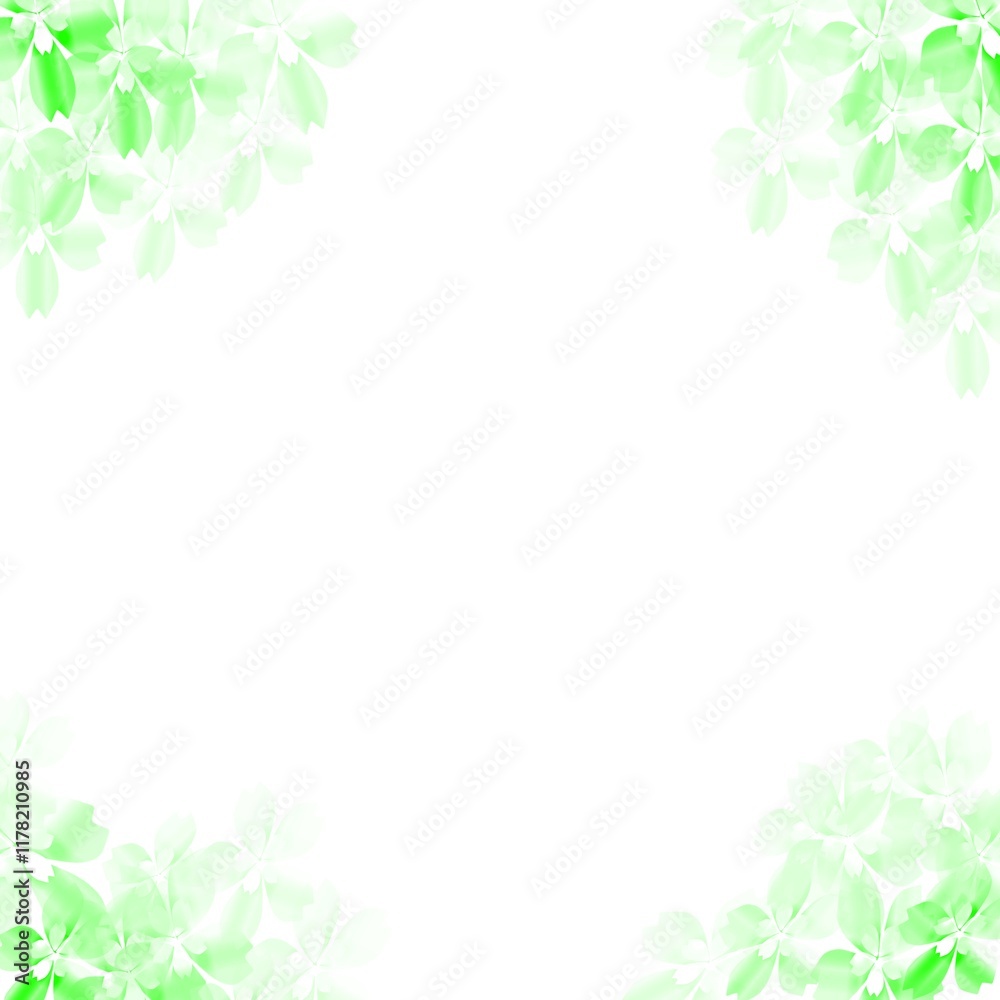 Green flower frame on a white background. Green flower frame on a white background.