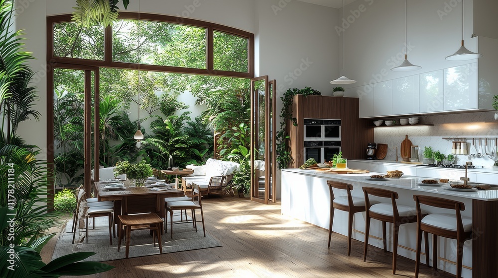 Fototapeta premium Bright and Spacious Kitchen Design