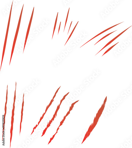 ひっかき傷・爪痕ダメージエフェクトイラスト素材セット
