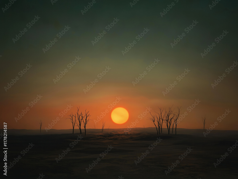 The Haunting Aftermath of a Nuclear Explosion: An Eerie Glow of Radiation Illuminates a Landscape Forever Altered by Destruction and Danger. The Haunting Aftermath of a Nuclear Explosion: An Eerie Glow of Radiation Illuminates a Landscape Forever Altered by Destruction and Danger.