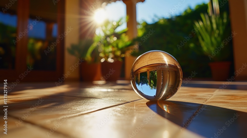 Crystal Ball Reflection of a Sunny Patio Crystal Ball Reflection of a Sunny Patio