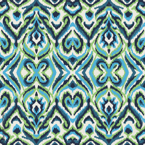 SEAMLESS TEXTURED IKAT GEOMETRIC AZTEC JACQUARD WOVEN BAROQUE PATTERN SWATCH	

