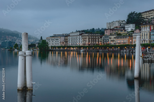 Discover the Urban Beauty of Lugano: Tranquil Water and City Lights