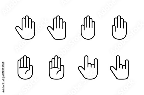 Hand icon vector isolated on white background. Hand gesture. hand stop