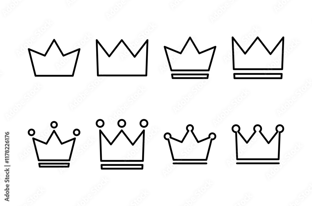 Crown Icon vector isolated on white background. Crown symbol. Crown vector icon Crown Icon vector isolated on white background. Crown symbol. Crown vector icon
