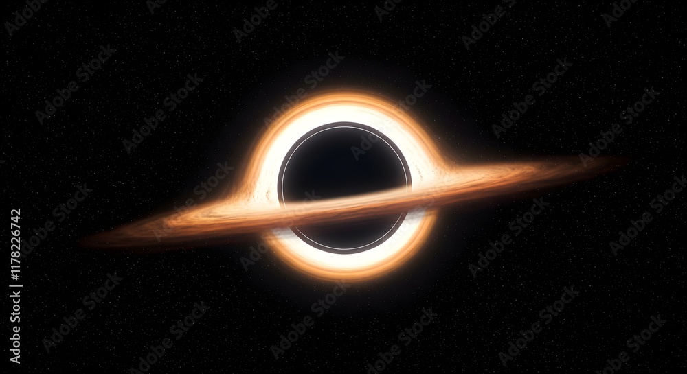 Obraz premium blackhole on dark background, black hole with light bending around it