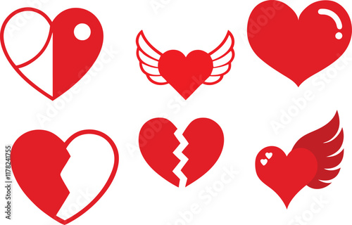 Valentine objects vector