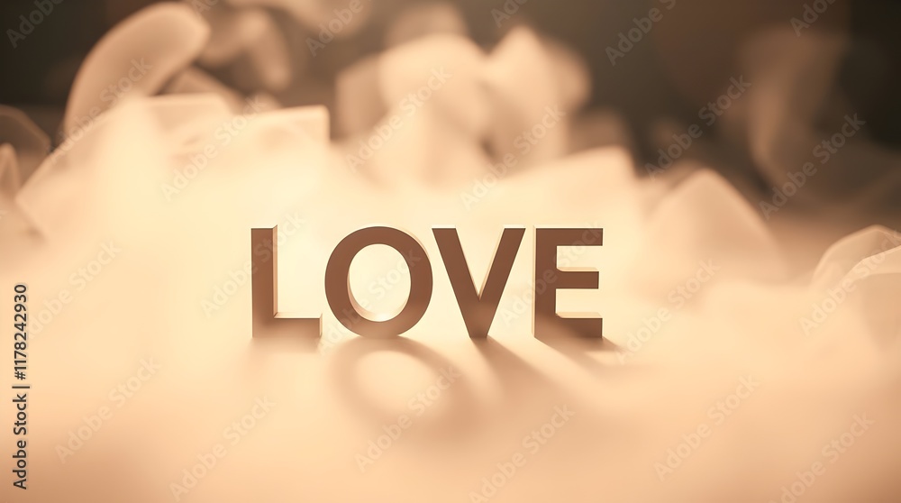 Fototapeta premium text love on a simple background minimalism suitable for fashion branding concepts