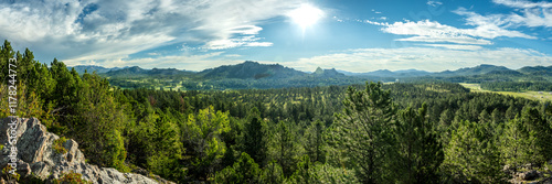 Panorama of The Black Hills From Hilltop Near Custer