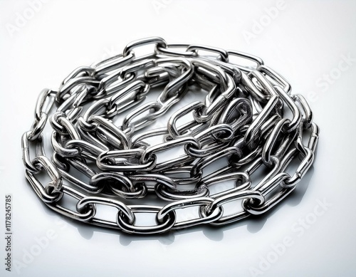 steel chain isolated on white background photo