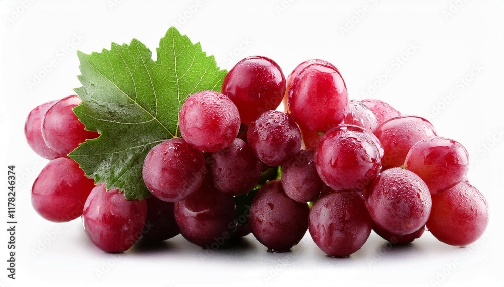 fresh bunch of red grapes with green leaf fresh bunch of red grapes with green leaf