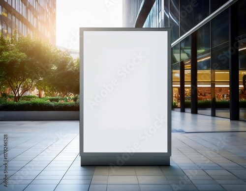 blank white digital signage mockup photo