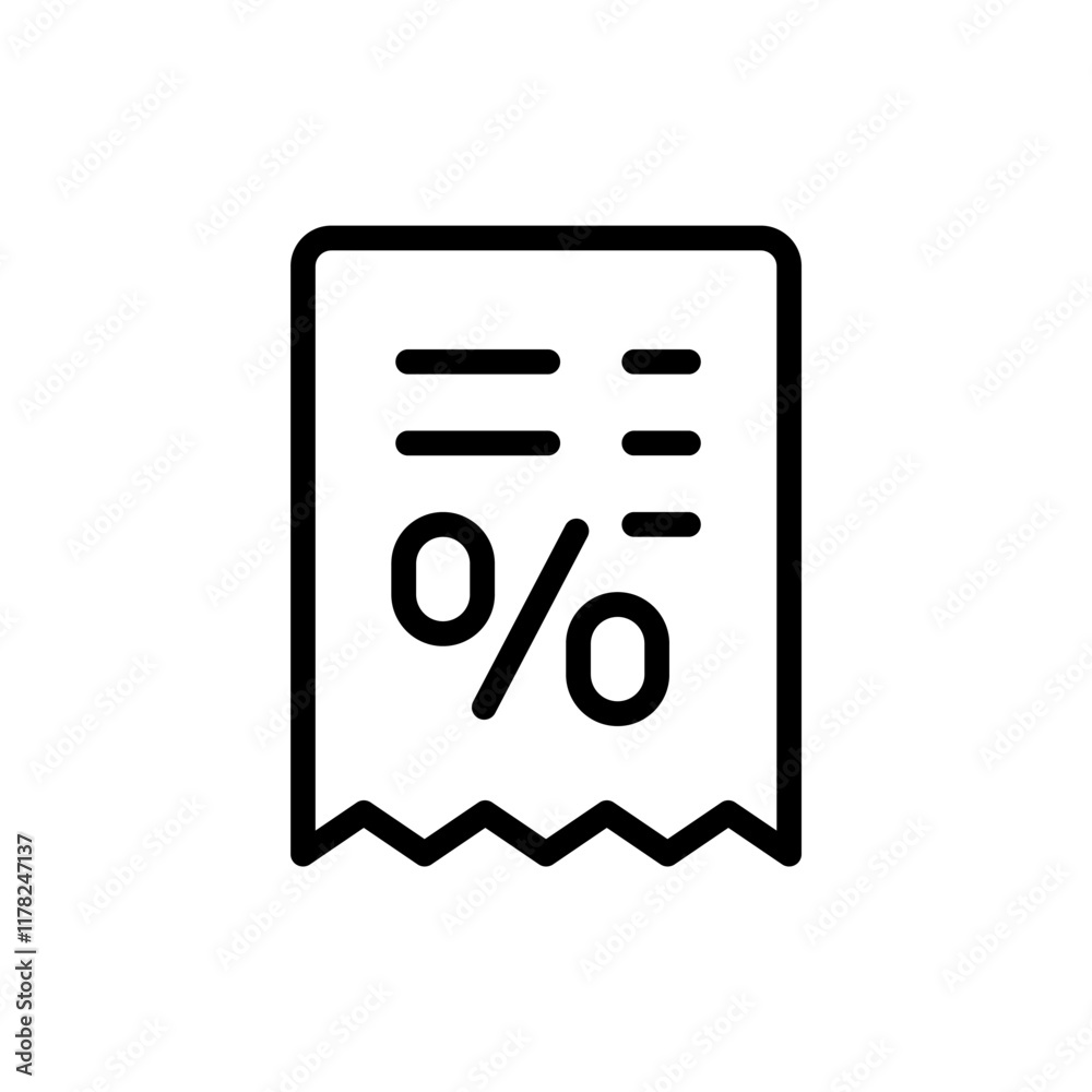 Invoice payment with discount in line style icon. Special offer PNG symbol. invoice discount signs. vector illustration for apps and website Invoice payment with discount in line style icon. Special offer PNG symbol. invoice discount signs. vector illustration for apps and website