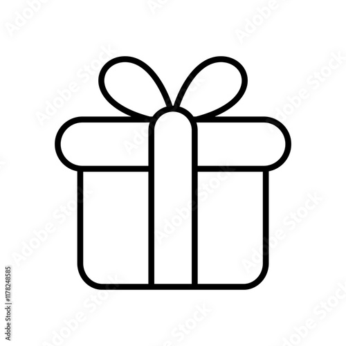 Gift box in line style icon. Surprising gift box PNG symbol. Gift wrapping signs vector illustration for apps and website
