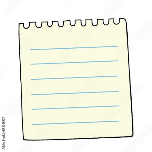 Illustration of a piece of memo sheet isolated