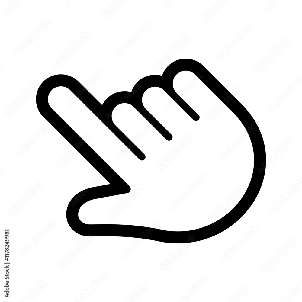 Hand click in line style icon. Click here, Hand clicking, finger, Touch screen, pointer, cursor, gesture, mouse press push PNG symbol. Hand touch signs vector illustration for apps and website Hand click in line style icon. Click here, Hand clicking, finger, Touch screen, pointer, cursor, gesture, mouse press push PNG symbol. Hand touch signs vector illustration for apps and website